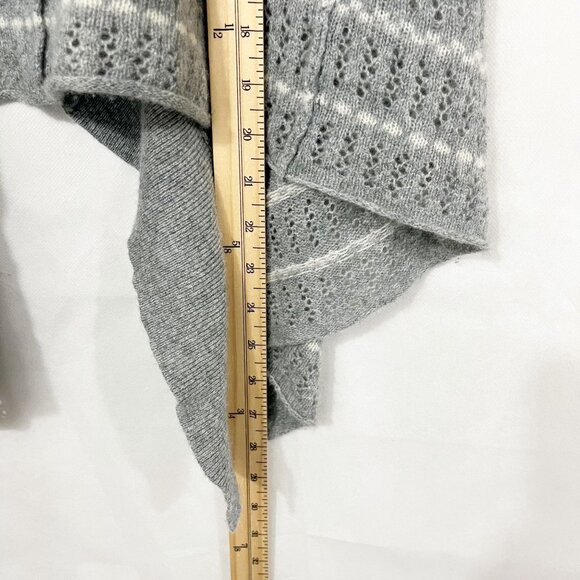 Calypso St. Barth Gray & White Striped Pointelle Cashmere Cardigan Size XS - Picture 5 of 5